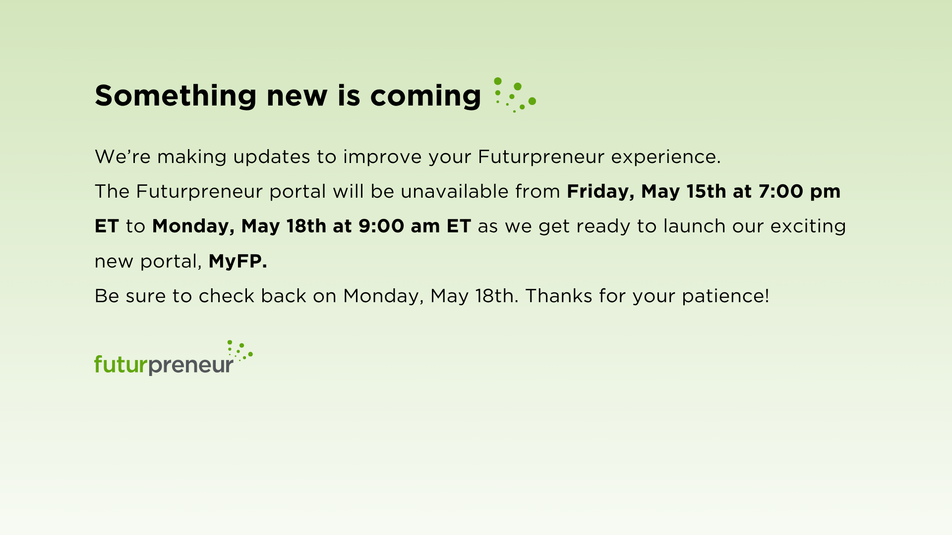 Scheduled maintenance notice